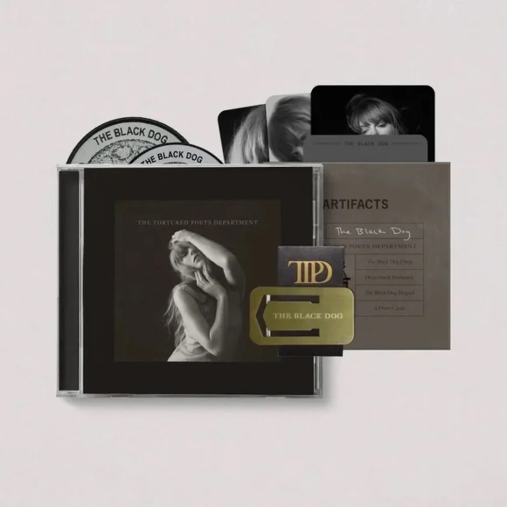 Taylor Swift The Tortured Poets Department The Black Dog Deluxe CD w/ Artifacts - Picture 1 of 4